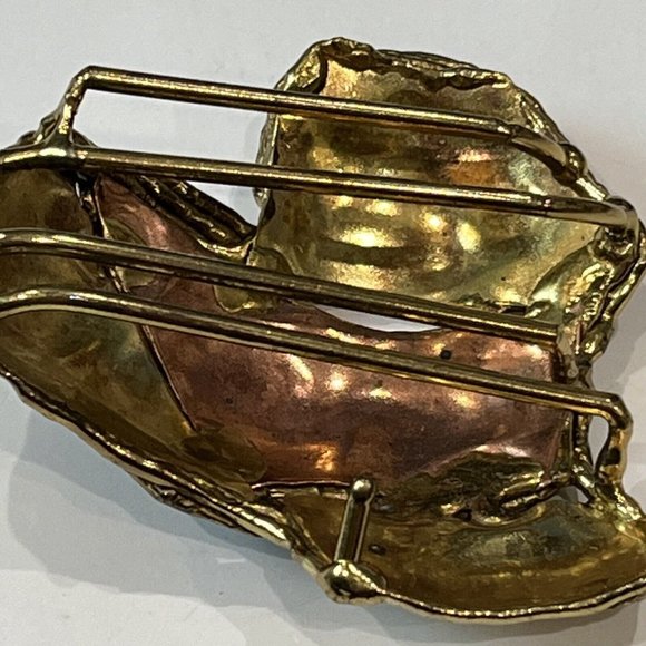 Vintage LAA Gallery Lafayette Art Association Mixed Metal Artist Belt Buckle - Picture 10 of 16